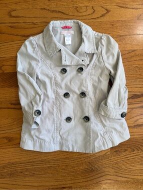 Janie and Jack Light Khaki Double-Breasted Girls' Pea Coat